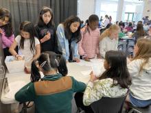 Students around a table