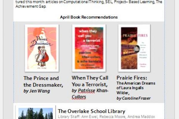 Sample screenshot of April Library Update.
